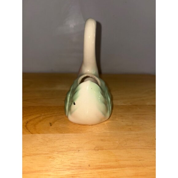 Vintage Ceramic Shawnee Swan Planter Ceramic Pottery Pastel Pink/Green Cream - Picture 4 of 8